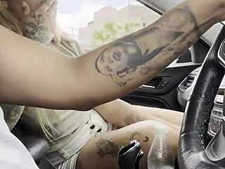 Curvy Blonde Stranger Climbs In My Car For Blowjob Handjob And Cum In Mouth Swallow