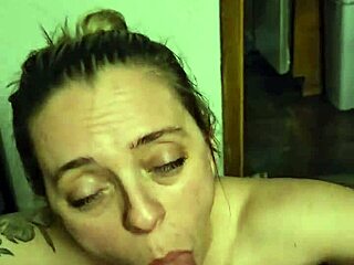 milf gives pov rough hard blowjob and creampie in teaser video with big tits