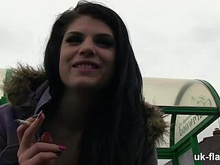 Lucia Up for Any Public Challenge With Big Tits Flashing and Fingering in Car