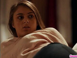 brunette lesbian babe contrasts by face sitting on assistant yet licks her pussy in rimjob