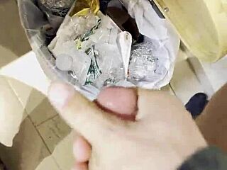 Fucking real doll with monster cock watching porn cum load