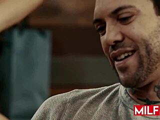 sexy big tit brunette milf silvia saige seduces her neighbor with a blowjob and licks his big cock dry in wet pussy action