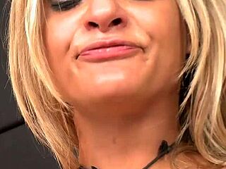 Blonde Lesbian Spanks Then Toys Pussy Ride