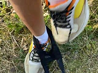 i fuck skinny brunette hottie in bushes for first time homemade outdoor petite flashing action