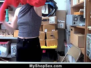 Loss prevention officer, gonna retrieve stolen goods from your tight teen pussy?