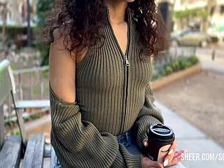 curly slutty latina girlfriend from tinder lets me explore her big ass and lingerie in close up