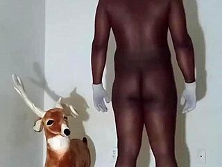 Spread Ass Bent Over in Group Masturbation Show!