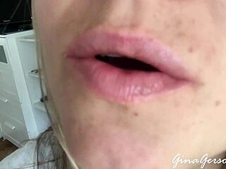 skinny teen blonde homemade tongue saliva throat fetish play
