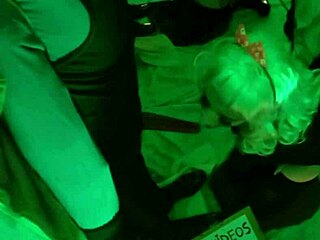 latina shemale in lingerie and heels performs deepthroat on client as prostitute