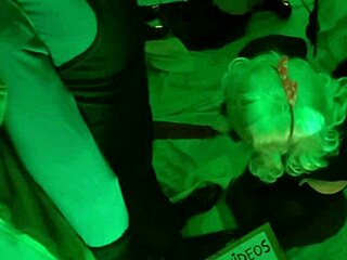 latina shemale in lingerie and heels performs deepthroat on client as prostitute