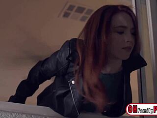 Petite teen 18+ madi collins contrasts with stepbro's monster cock in her first rough hardcore fuck session