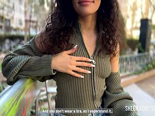 curly slutty latina girlfriend from tinder lets me explore her big ass and lingerie in close up