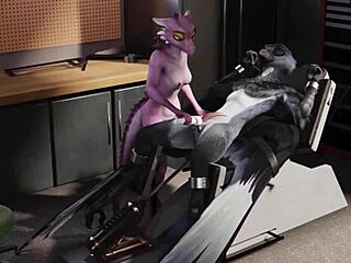 Furry Bird Feels Intense Bondage While Milked By His Dominant Girl