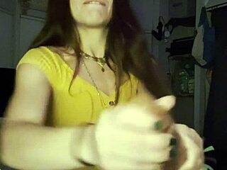 Petite Brunette's Long Hair Swings in Exotic Dildo Masturbation Tease