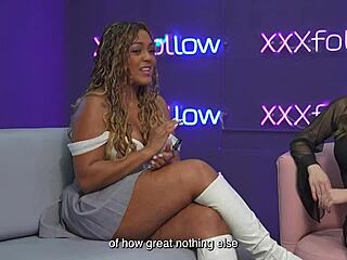 latina milf carla morelli has hard sex with maxx betancur and interviewer dani ortiz in ffm threesome