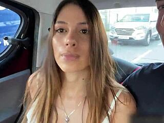 Amazing Latina Squirter Fucked in Uber Soaks Driver with Juices