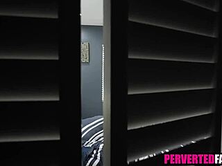 The horny stepmom decided to help out her spying stepson with blowjob and monster cock sex.