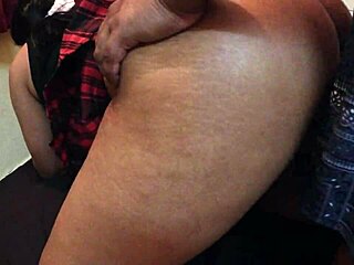 Big booty malay babe bent over bed for stepuncle's thick creampie doggystyle.