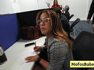 horny office milf sasha pearl fingers big natural boobs naughtily