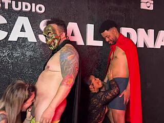 i went to a wild halloween party with couples swapping licks on wet pussies and thick cocks almost cumming on the sluts