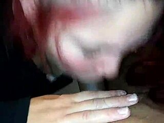 sexy redhead milf teases with sensual blowjob leading to cumshot finish