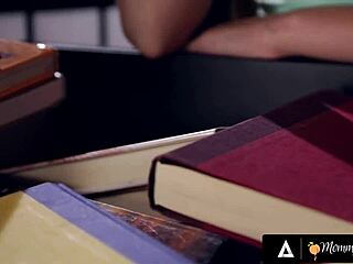 busty milf syren de mer lets her stepdaughter lick and finger her natural tits pussy in softcore lesbian action