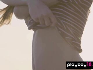 Bombastic Clara Strips Naked Posing Her Shaved Pussy On Boat!