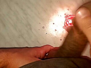 drip wax on my long tattooed foreskin penis gets rock hard aroused