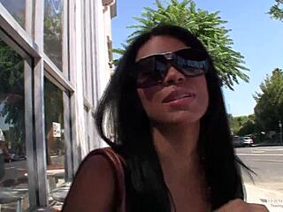 Flirting with this freaky brunette turns into her deepthroating monster cock and riding cowgirl