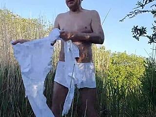 Public Slave's Humiliating Naked Strip Walk!