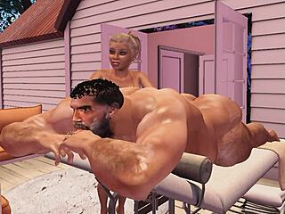 lucky hunk cam heyward's monster cock tempts resort masseuse into interracial cuckold cumshot