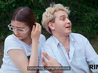 Rimming fantasy explodes! Russian teen learns ass lick and fuck outdoors!