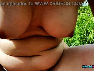 mature russian couple gets wild and passionate in the forest