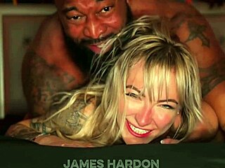 hotwife blonde bent over for big black cock breeding creampie