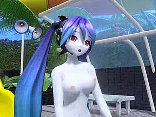hatsune miku and dear cocoa shake big tits dancing fully nude sexy