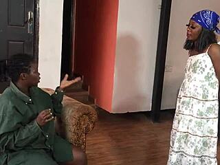 Funny ebony house girl licks juicy clit madam pussy first time