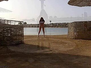 i skip panties flashing big tits on crowded beach