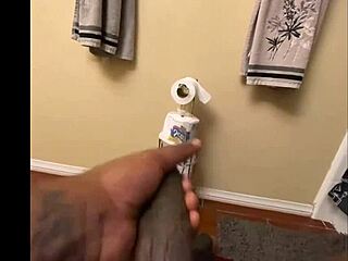 I Stroke Huge Black Cock Till Precum Drips in Homemade Solo Tease