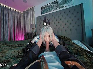 vr conk's silver wolf cosplay has me moaning from deep asian throat and hard fucks