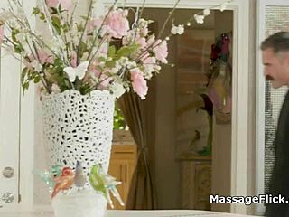 Drilling oiled masseuses post shower threesome.