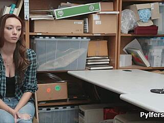 big tit teen caught stealing gets busted and fucked hard backstage