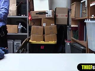 hey, cute brunette shoplifter, bend over that desk for rough doggystyle