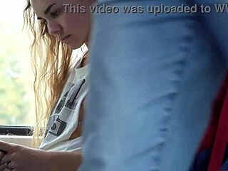 Innocent beauty exposed shamefully outdoors in public