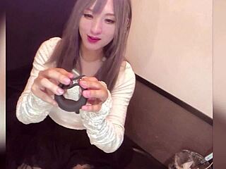 long haired crossdressing ladyboy anal masturbates live on cam so cute