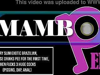 Exotic Slim Brazilian Karina Rose Gulps Pee Then Daps Three Monster Bbcs!