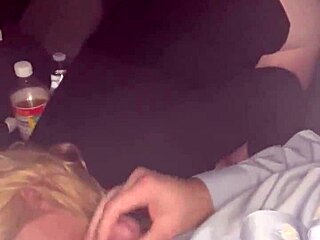 pretty hooker deepthroats car blowjob spits cum sucks back