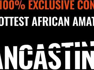 Skinny Ebony Rides Big Cock Cowgirl at Raw Casting