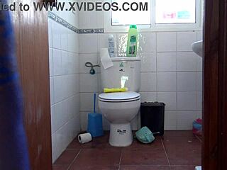 French Milf Cheats with Big Cock in Gas Station Toilet Cumshot