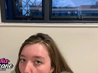 Gorgeous British 18yo Sucks Cock, Swallows Cum in Outdoor Lingerie Frenzy!