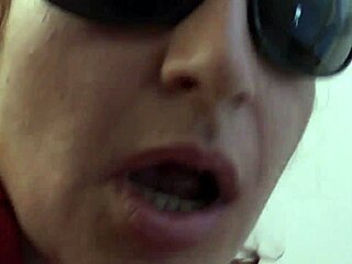 her hairy pussy lips part wide for deep italian thrusting